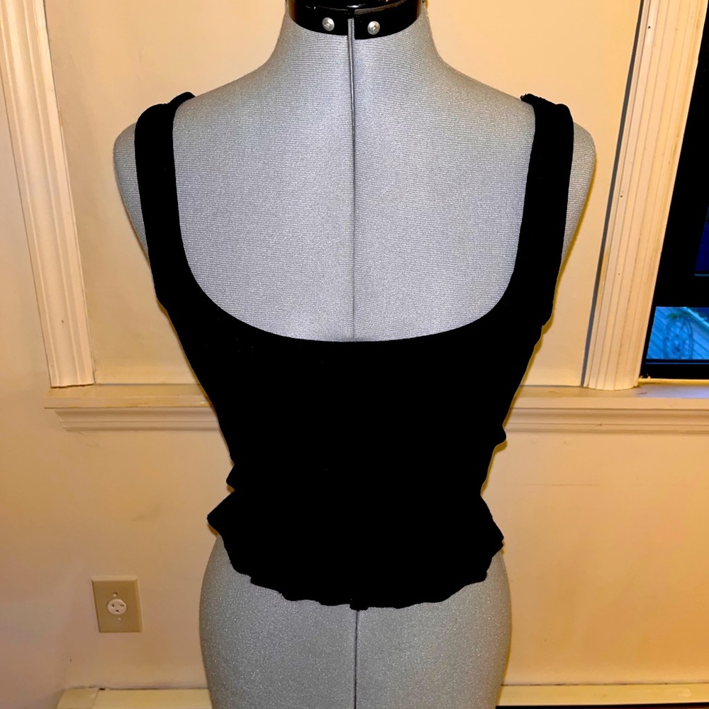 zara knit black top